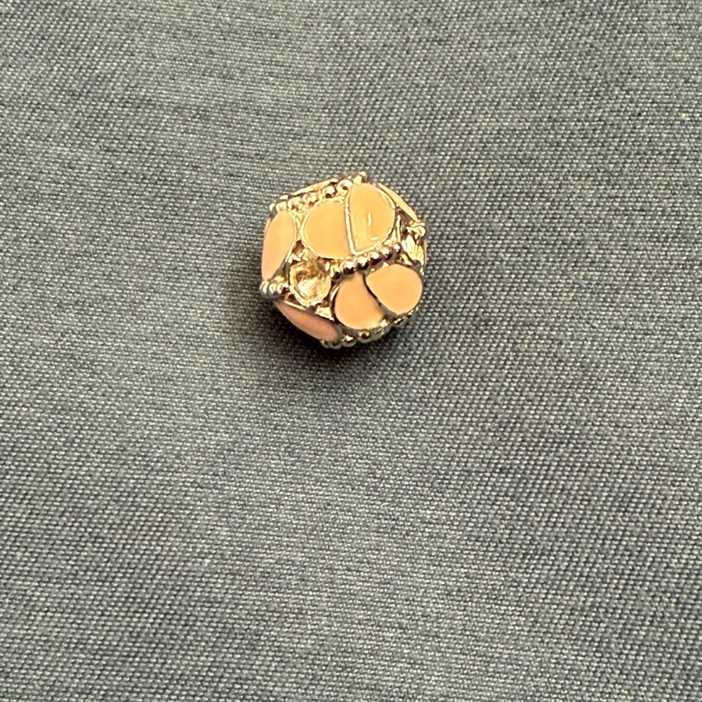 Silver and Pink Beaded Charm